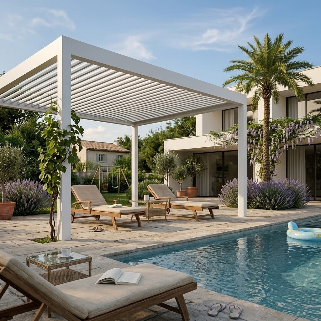 Areas de Piscina bioclimatic pergola project
